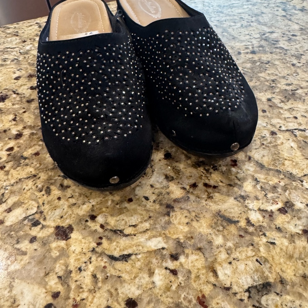 Chic Black Studded Women's Mules